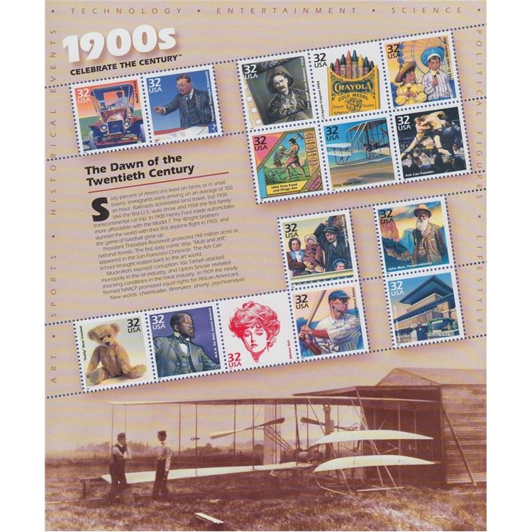 USA 1998 Celebrating the 20th Century (1st series) 15v MNH**