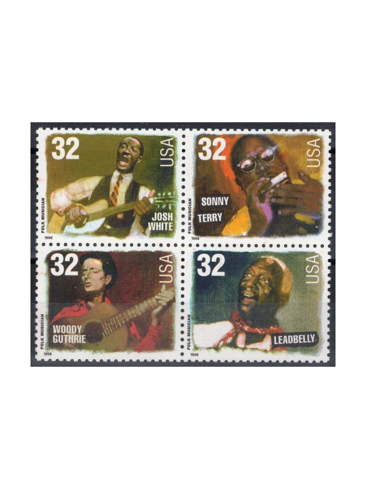 USA 1998 Leggende della musica folk 4v MNH**