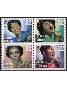 USA 1998 Leggende della musica gospel 4v MNH**