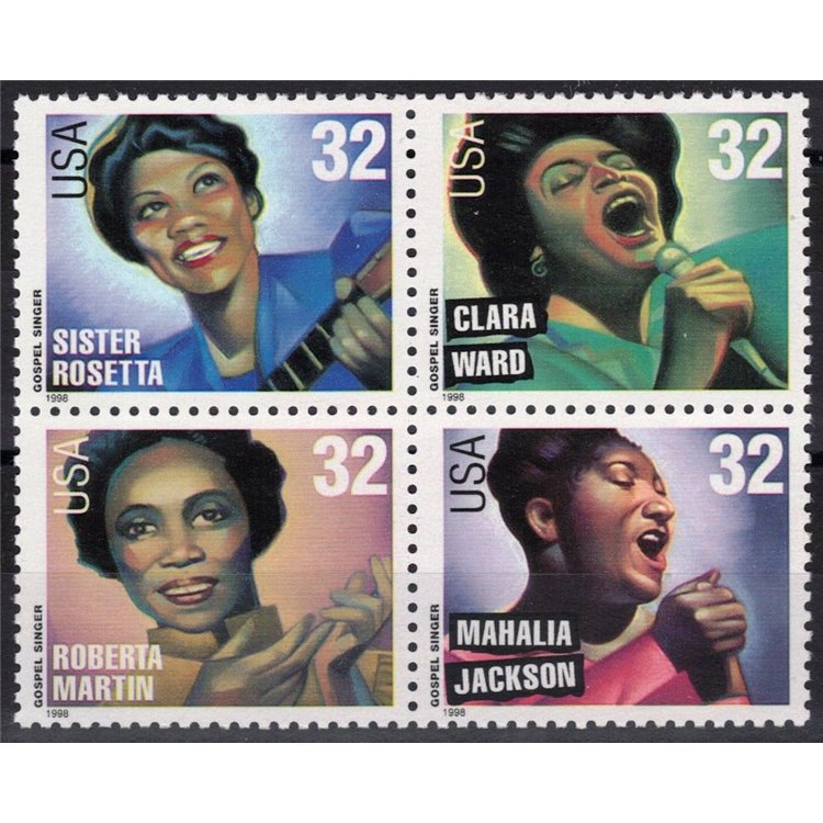 USA 1998 Legends of Gospel Music 4v MNH**