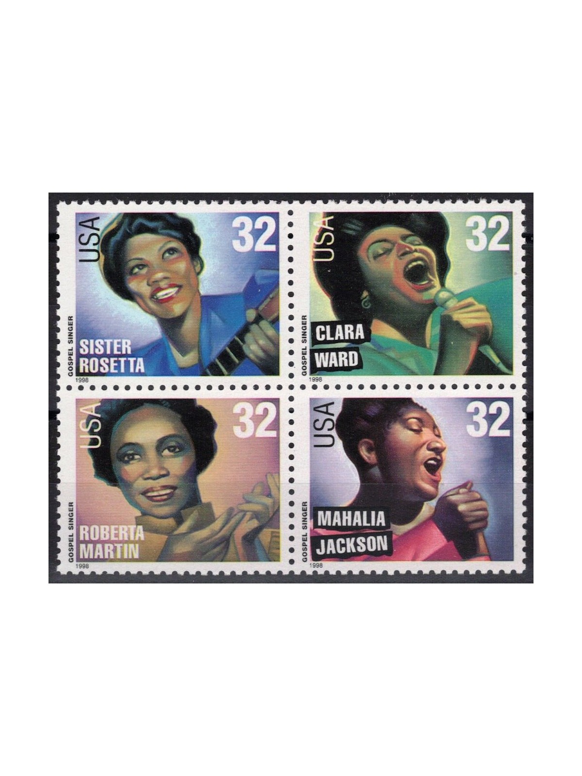 USA 1998 Legends of Gospel Music 4v MNH**