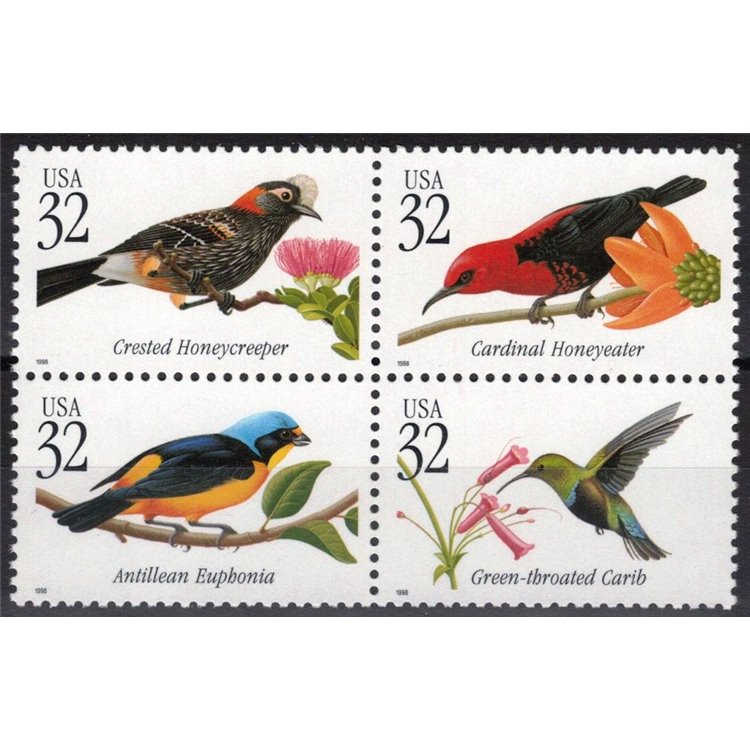 USA 1998 Uccelli tropicali 4v MNH**