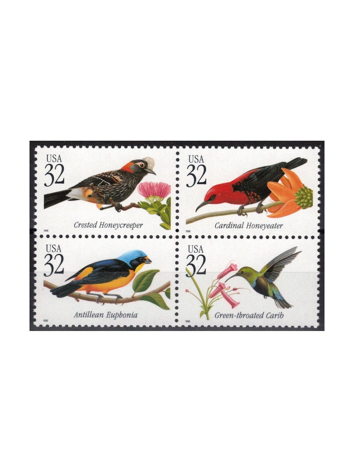 USA 1998 Tropical Birds 4v MNH**