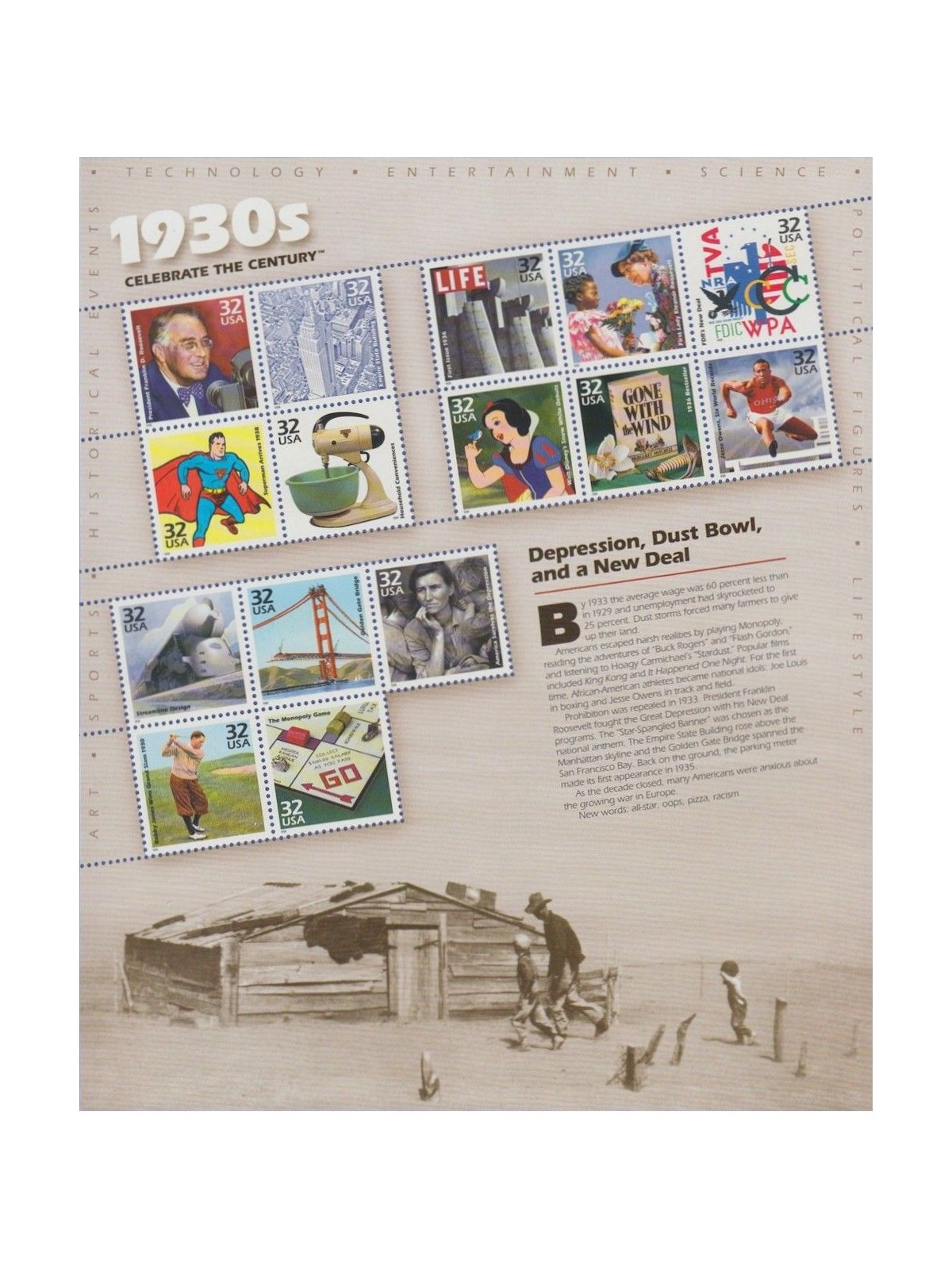 USA 1998 Celebrating the 20th Century, 4th series 15v MNH**