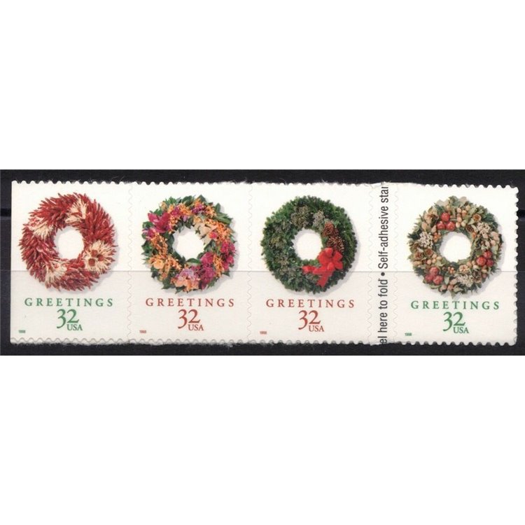 USA 1998 Christmas (garlands) by m/s 4v MNH**