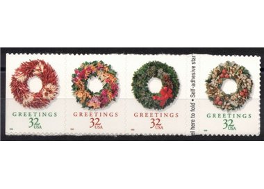USA 1998 Christmas (garlands) by m/s 4v MNH**