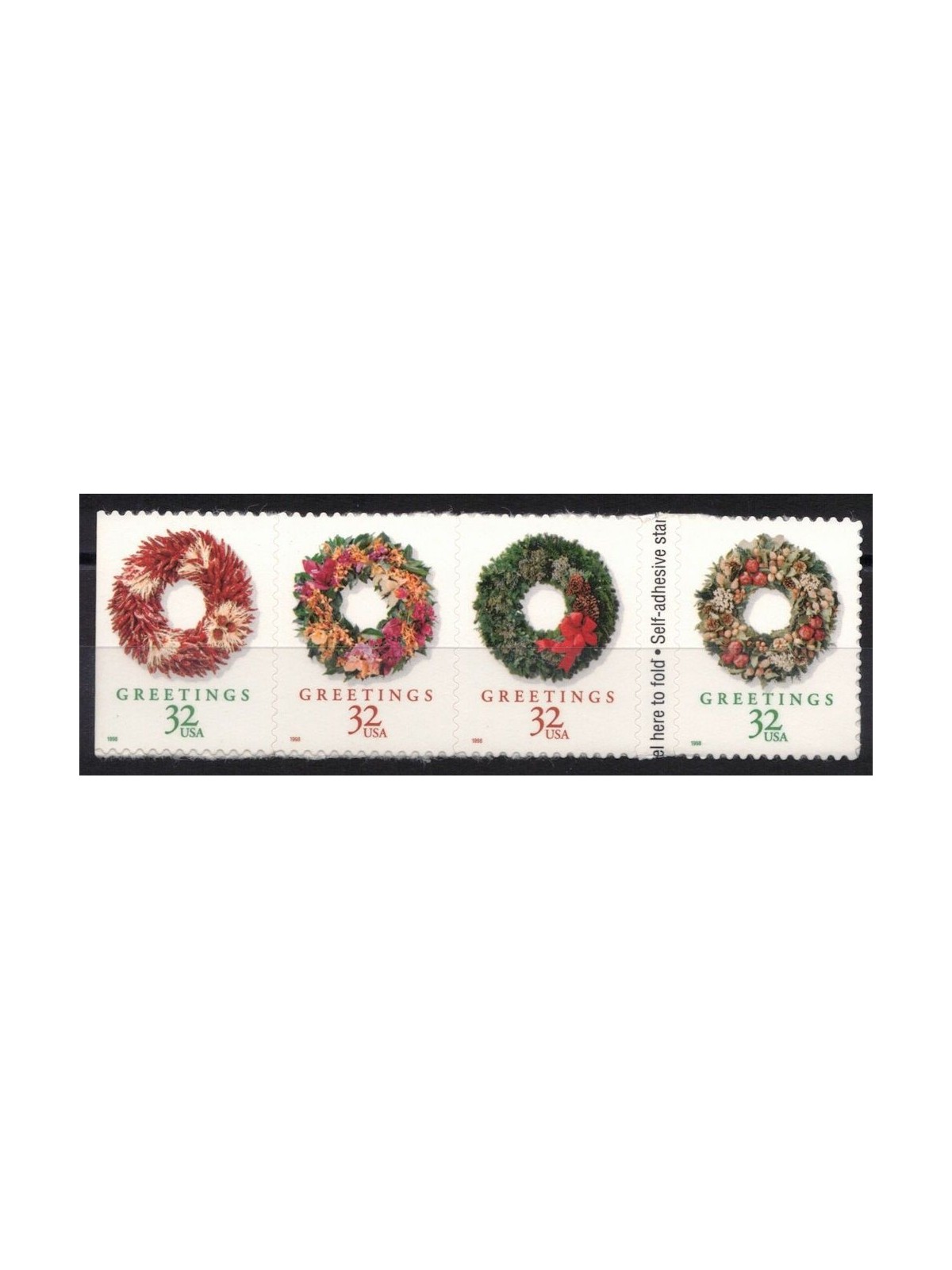 USA 1998 Christmas (garlands) by m/s 4v MNH**