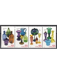 USA 1999 American Glass Art 4v MNH**