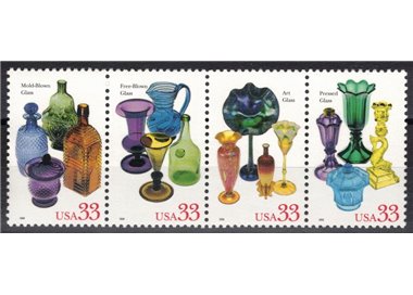 USA 1999 American Glass Art 4v MNH**