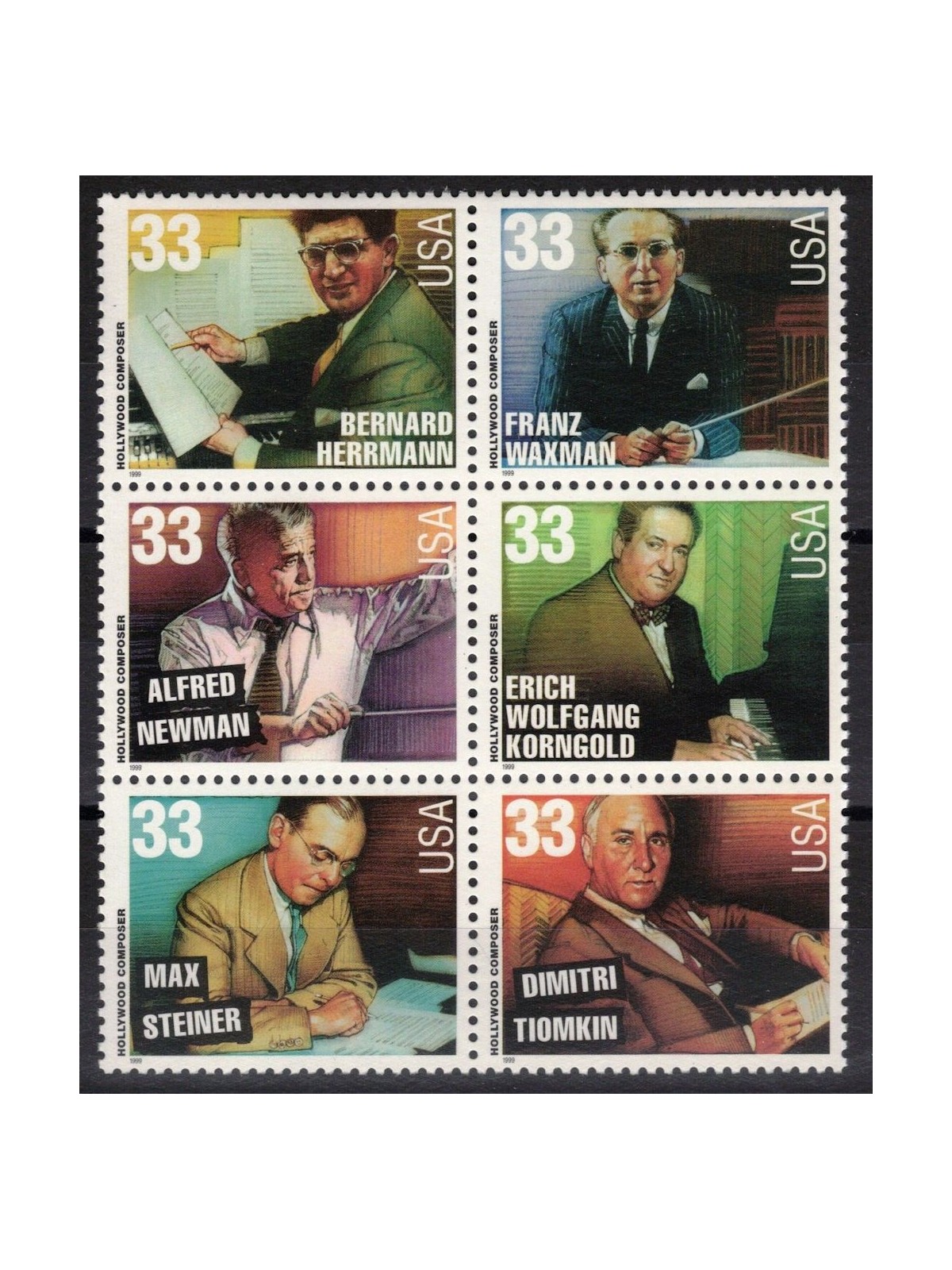 USA 1999 Film Music Composers 6v MNH**