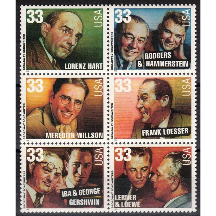 USA 1999 Musical Composers 6v MNH**
