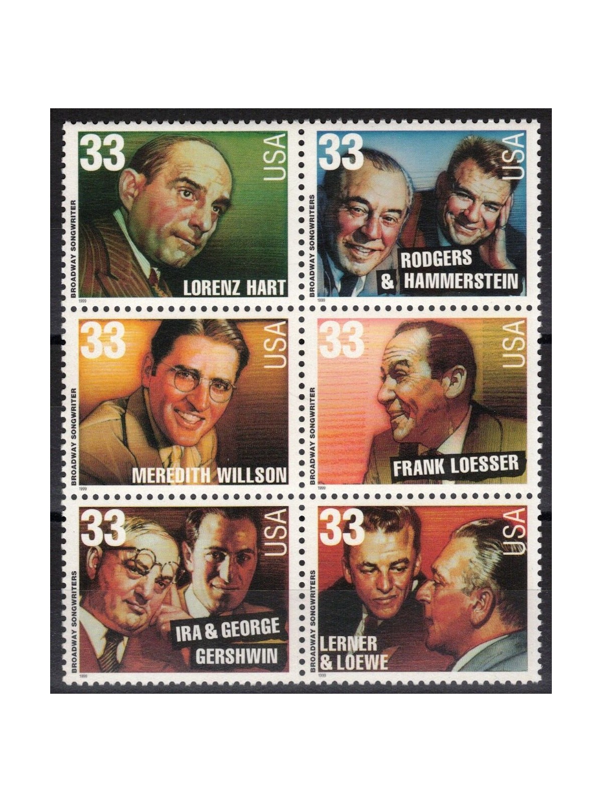 USA 1999 Compositori di musical 6v MNH**