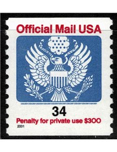 USA 2001 Servizio, Official Mail MNH**