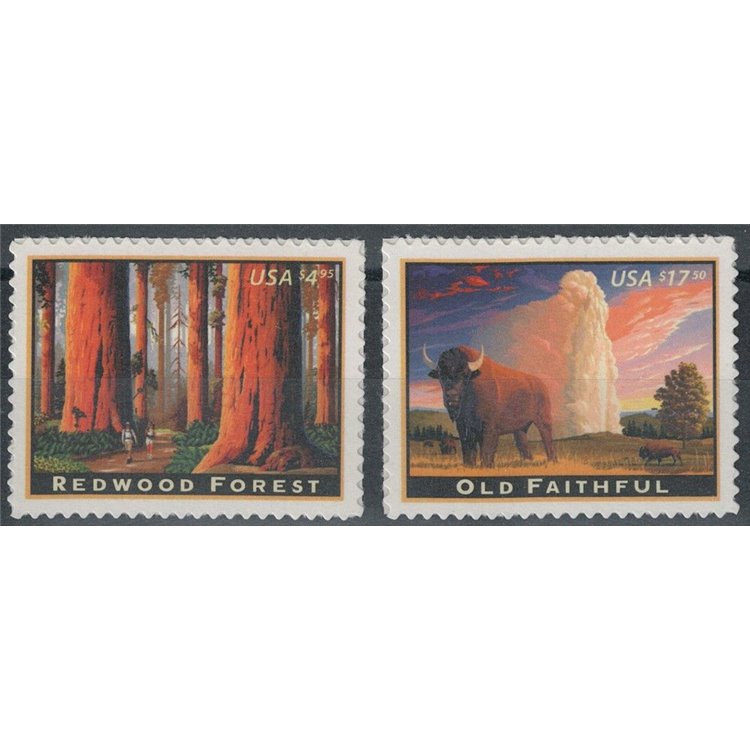 USA 2009 Redwood Forest e Old Faithful 2v MNH**