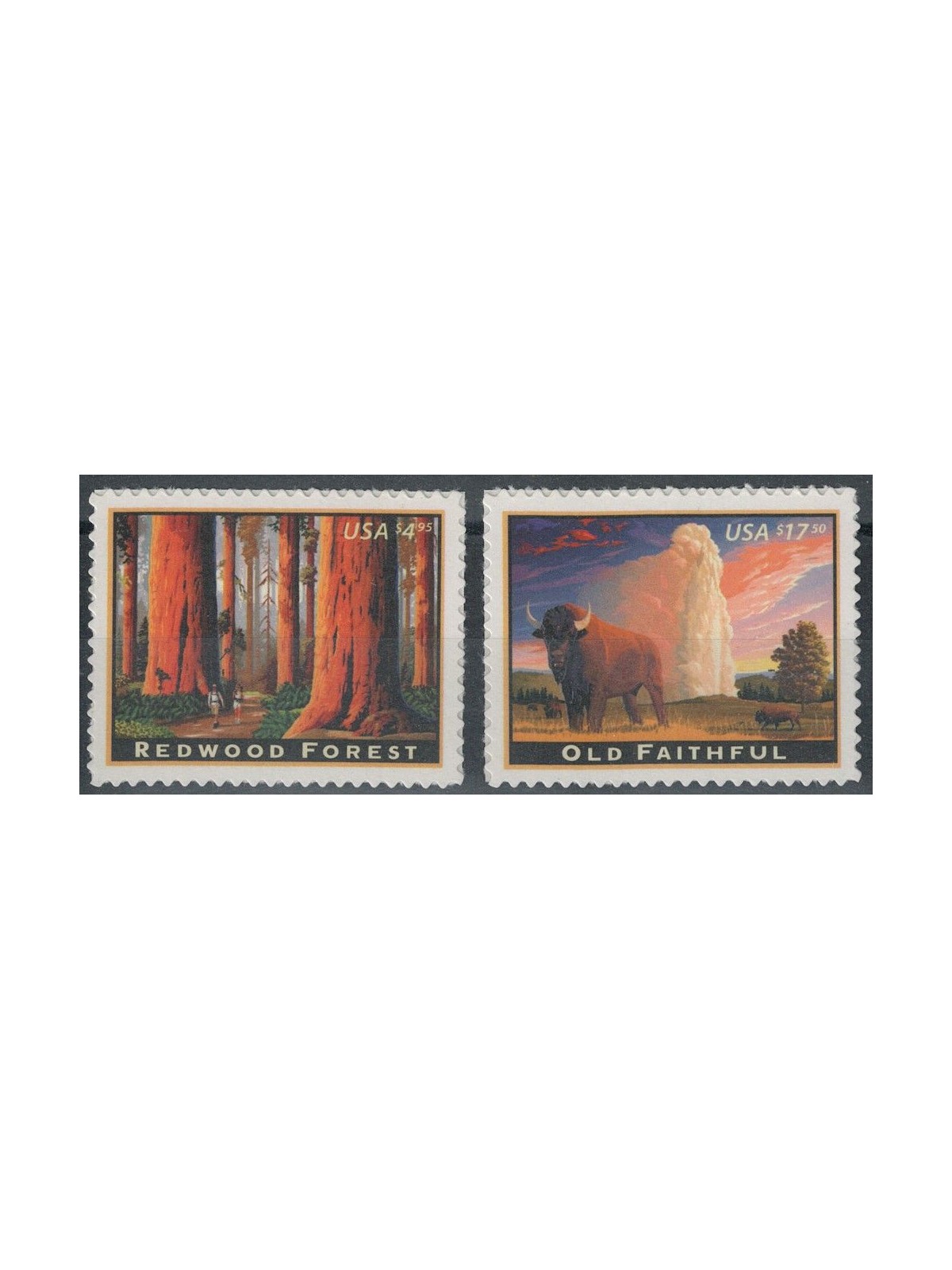 USA 2009 Redwood Forest and Old Faithful 2v MNH**