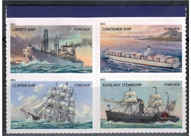 USA 2011 Navi mercantili 4v MNH**