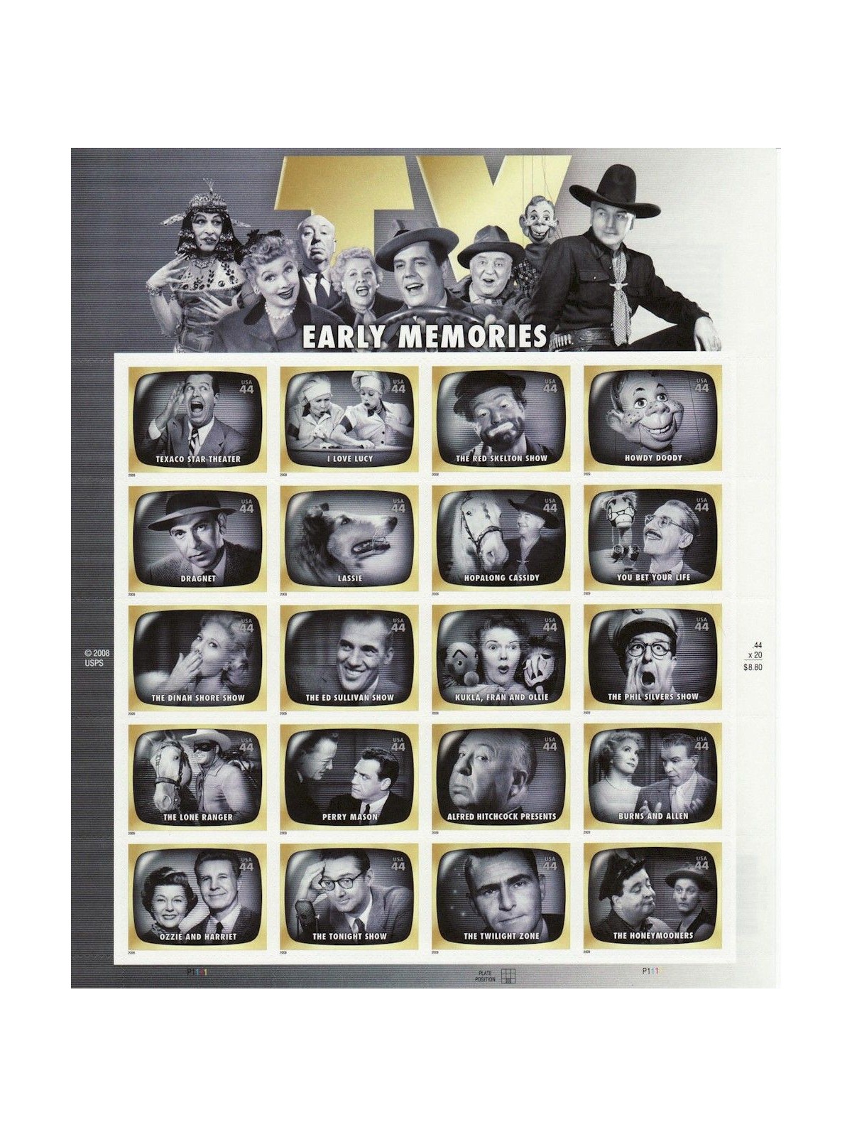 USA 2009 TV Memories 20v MNH**