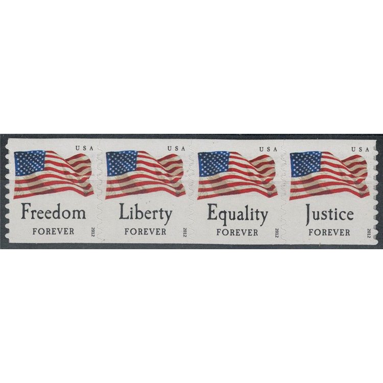 USA 2012 Flags (dent. 8) 4v MNH**