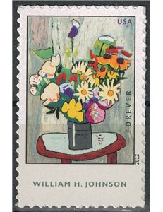 USA 2012 Vase of Flowers, William H. Johnson MNH**
