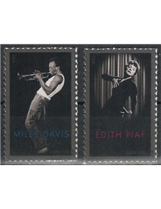 USA 2012 Miles Davis e Edith Piaf 2v MNH**