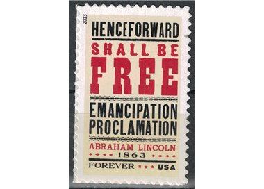 USA 2013 Abraham Lincoln, emancipazione MNH**