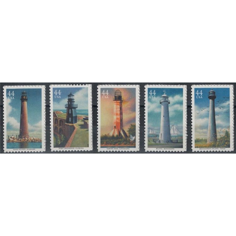 USA 2009 Gulf of Mexico Lighthouses 5v MNH**