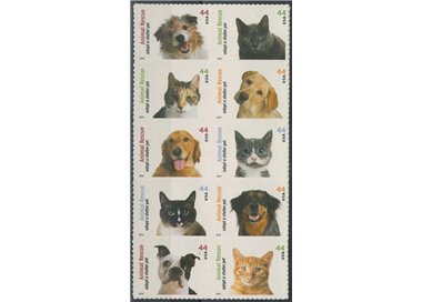 USA 2010 Animal Protection, Dogs and Cats 10v MNH**