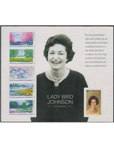 USA 2012 Lady Bird Johnson s/s MNH**