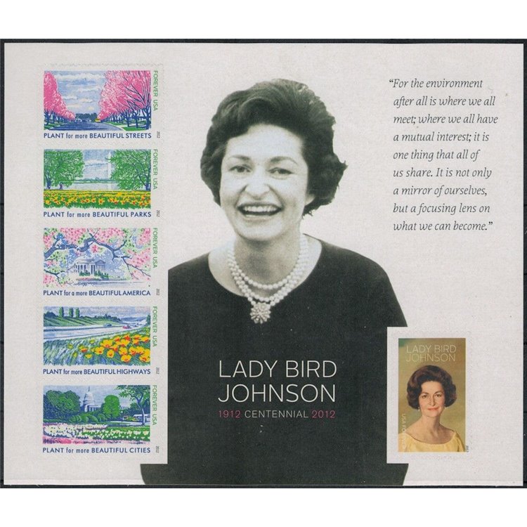 USA 2012 Lady Bird Johnson BF MNH**