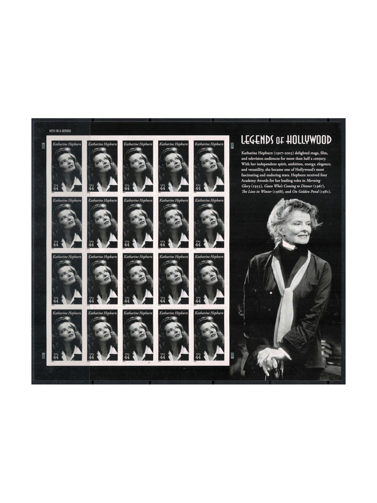 USA 2010 Legends of Hollywood (Katharine Hepburn) m/s MNH**