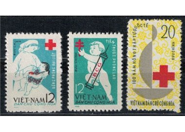 VIETNAM DEL NORD 1963 Croce Rossa 3v MNH**
