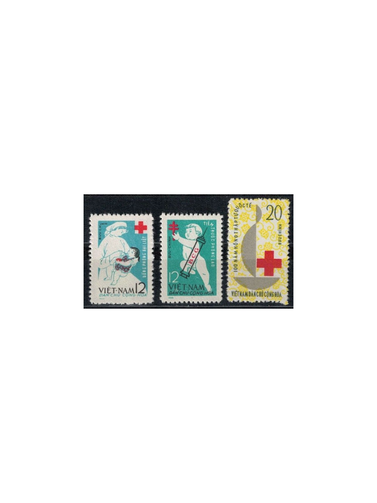NORTH VIETNAM 1963 Red Cross 3v MNH**