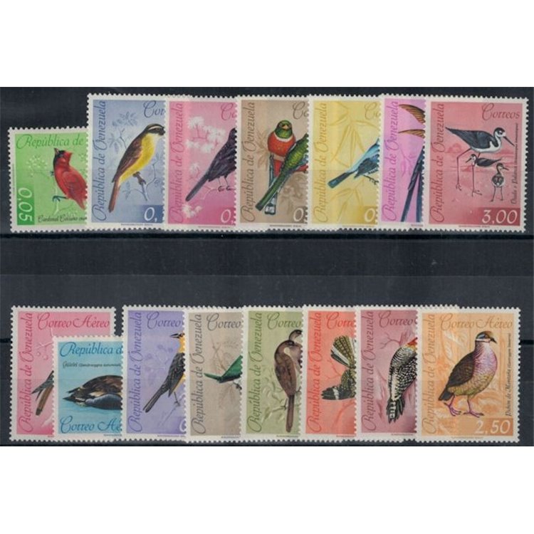 VENEZUELA 1962 Fauna, birds 15v MNH**