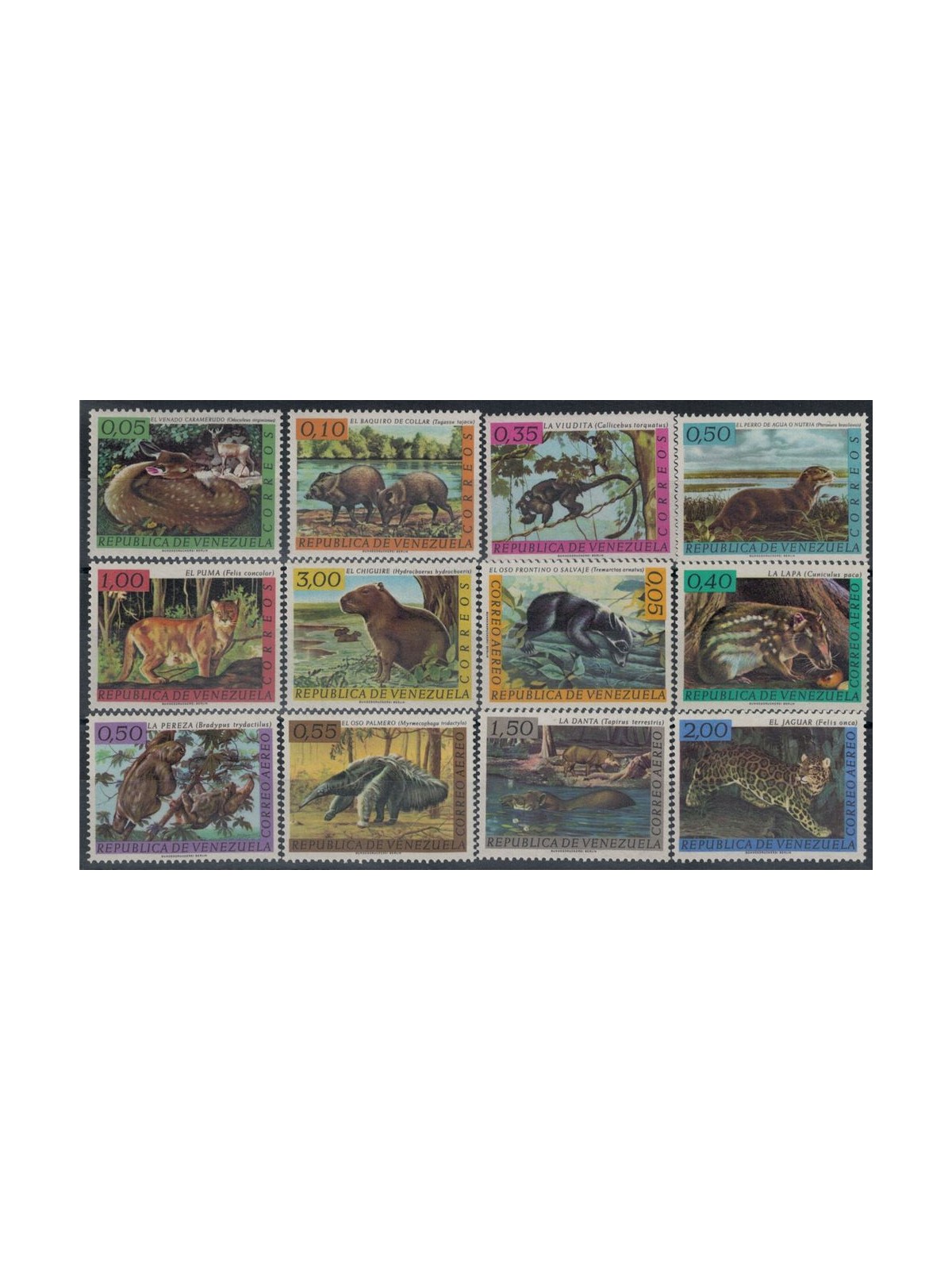 VENEZUELA 1963 Fauna, animali 12v MNH**