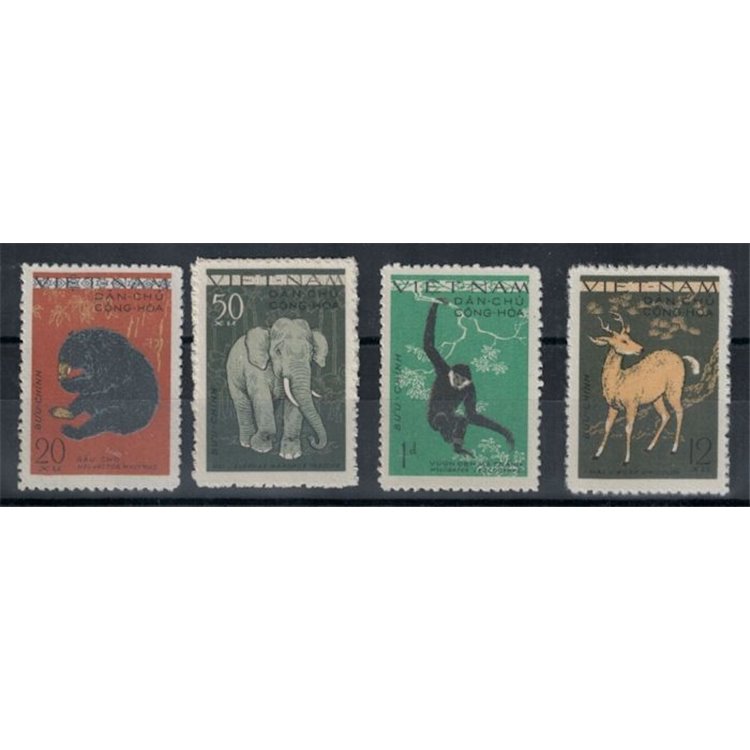 VIETNAM DEL NORD 1961 Fauna, animali 4v MNH**