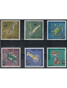 VIETNAM DEL NORD 1965 Granchi, aragoste 6v MNH**