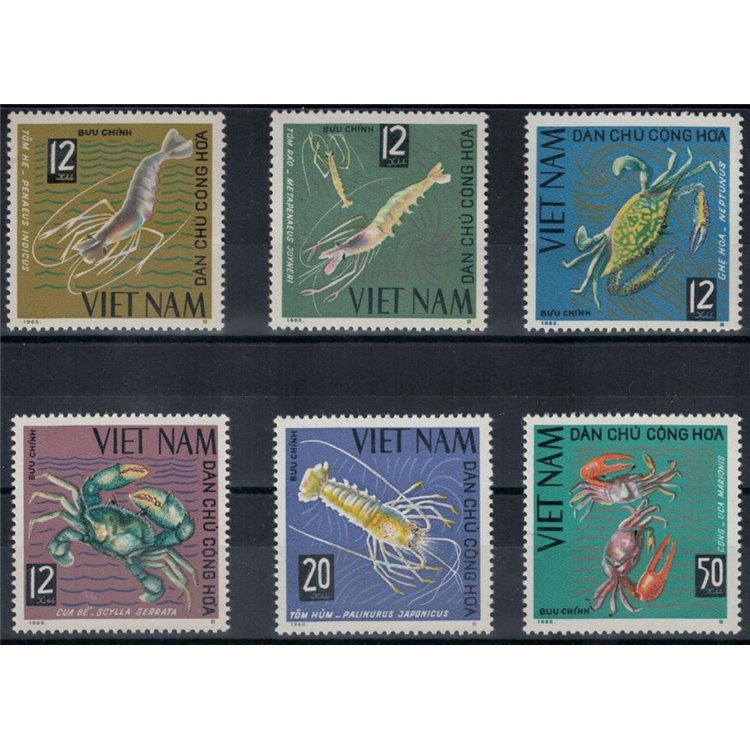NORTH VIETNAM 1965 Crabs, lobsters 6v MNH**