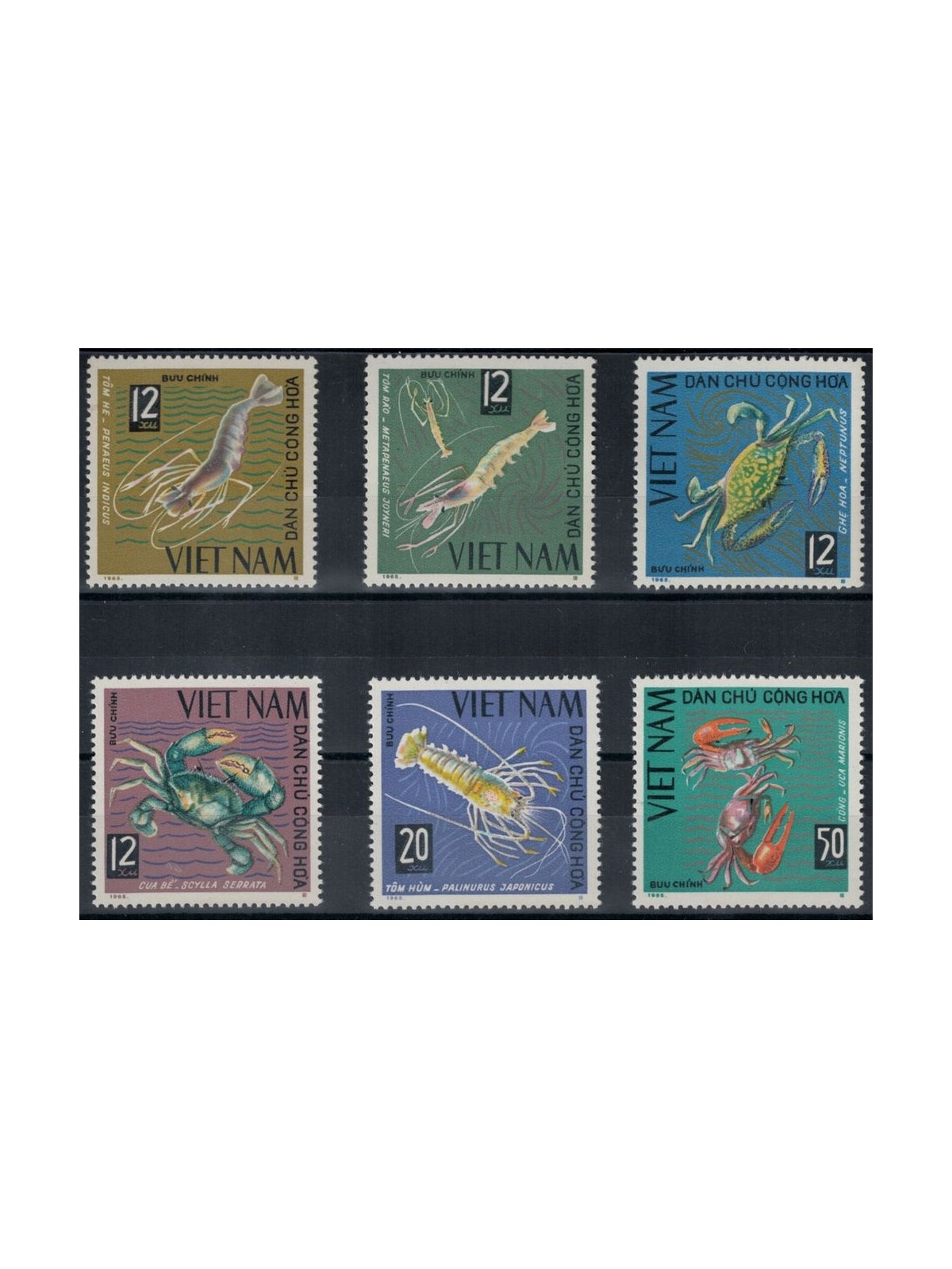VIETNAM DEL NORD 1965 Granchi, aragoste 6v MNH**