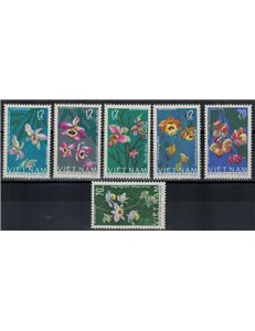 VIETNAM DEL NORD 1966 Orchidee 6v MNH**