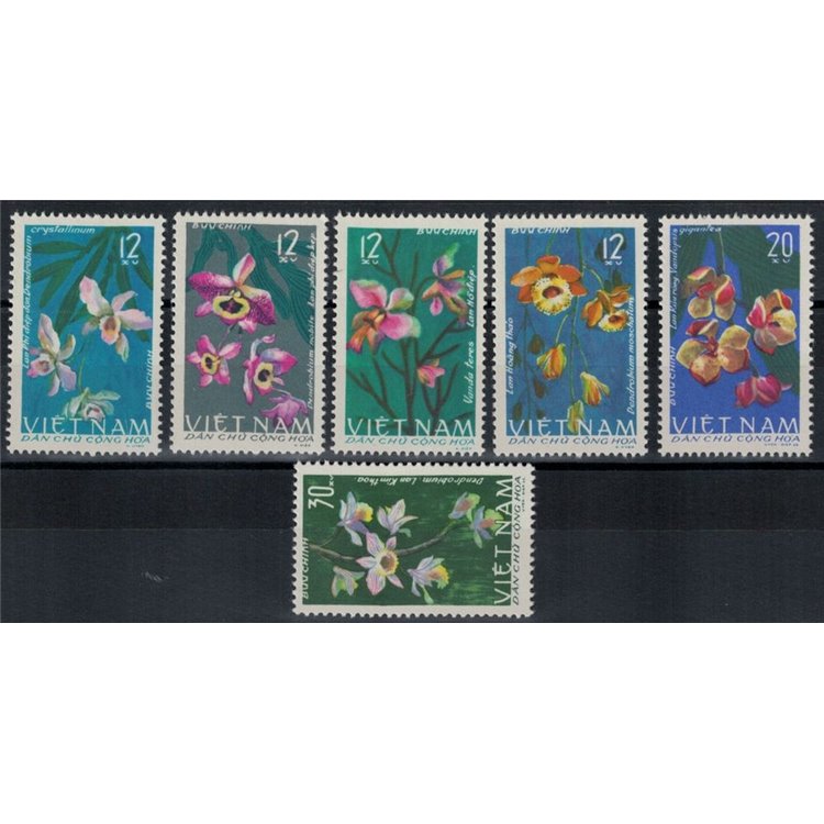 NORTH VIETNAM 1966 Orchids 6v MNH**