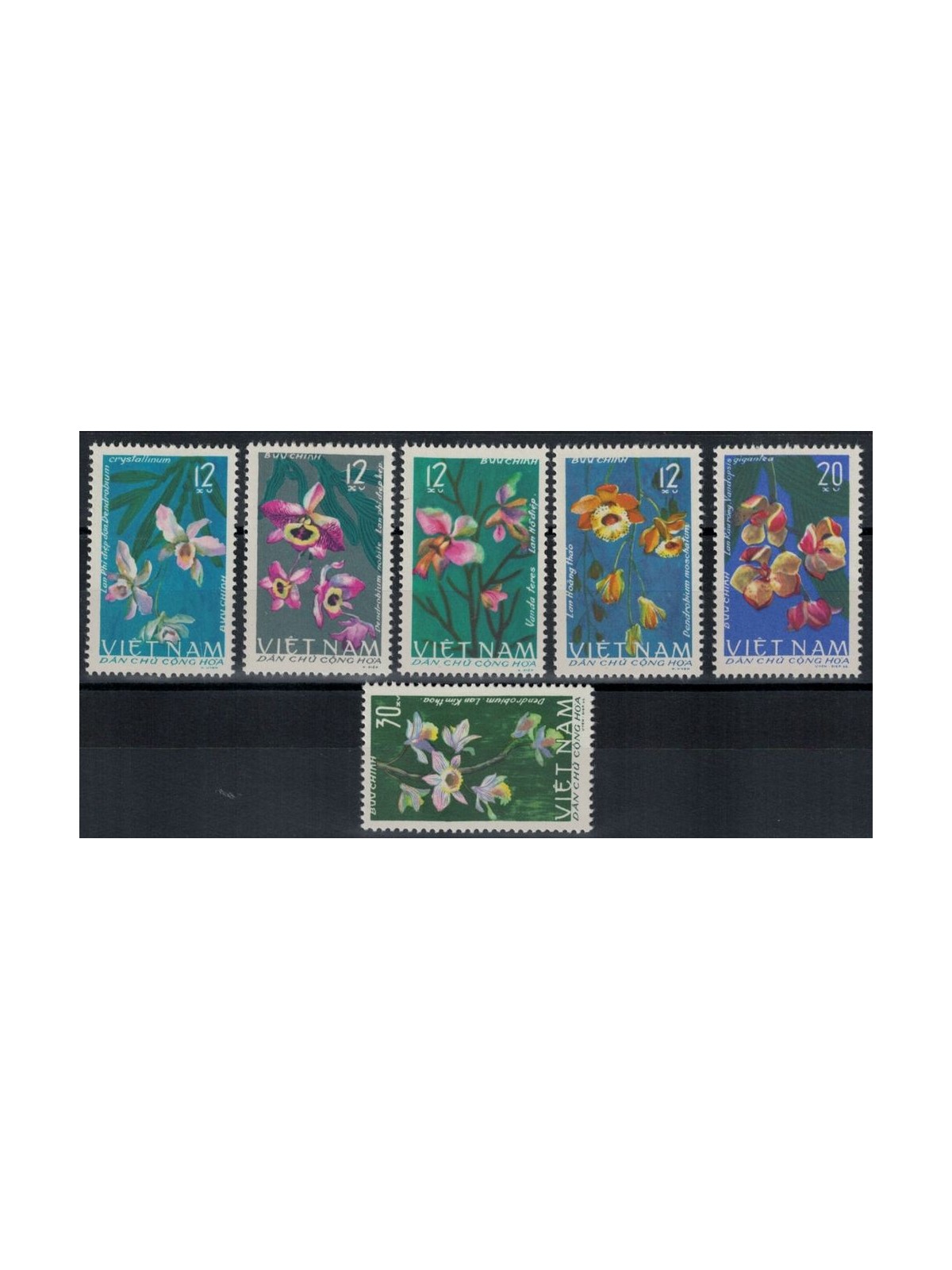 NORTH VIETNAM 1966 Orchids 6v MNH**