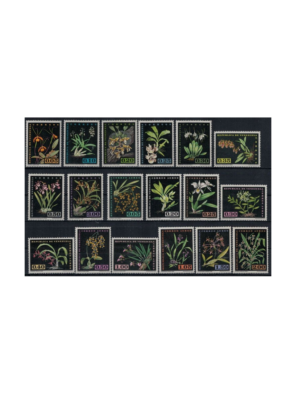 VENEZUELA 1962 Native orchids 18v MNH**