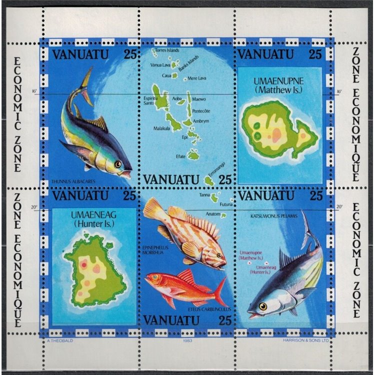 VANUATU 1983 Zona economica (La Pesca) BF MNH**