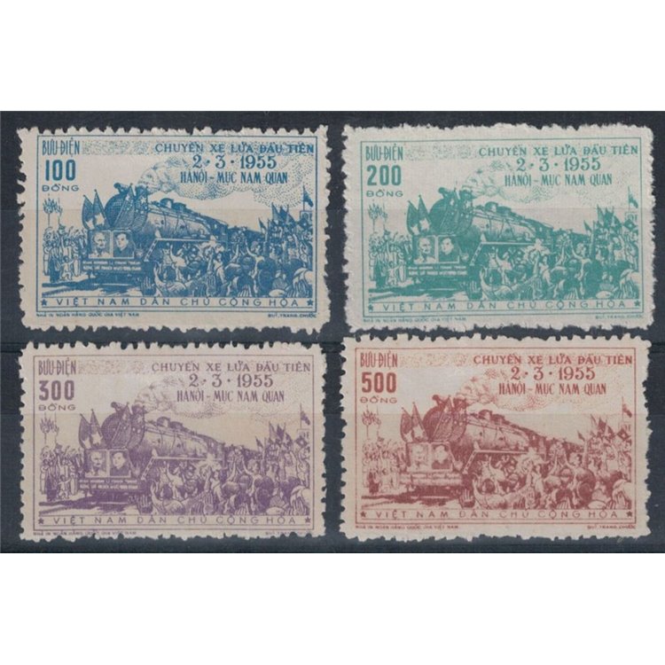 VIETNAM DEL NORD 1955 Ferrovia Hanoi-Muc Nam Quan 4v MH*