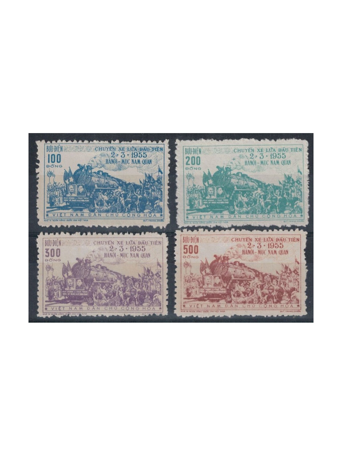 NORTH VIETNAM 1955 Hanoi-Muc Nam Quan Railway 4v MH*