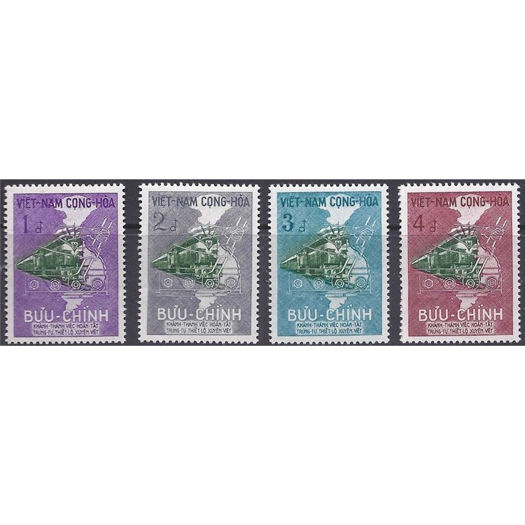 VIETNAM DEL SUD 1959 Ferrovia Saigon Dongha 4v MNH**
