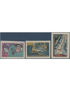 VIETNAM DEL NORD 1962 1° volo spaziale in gruppo 3v MNH**