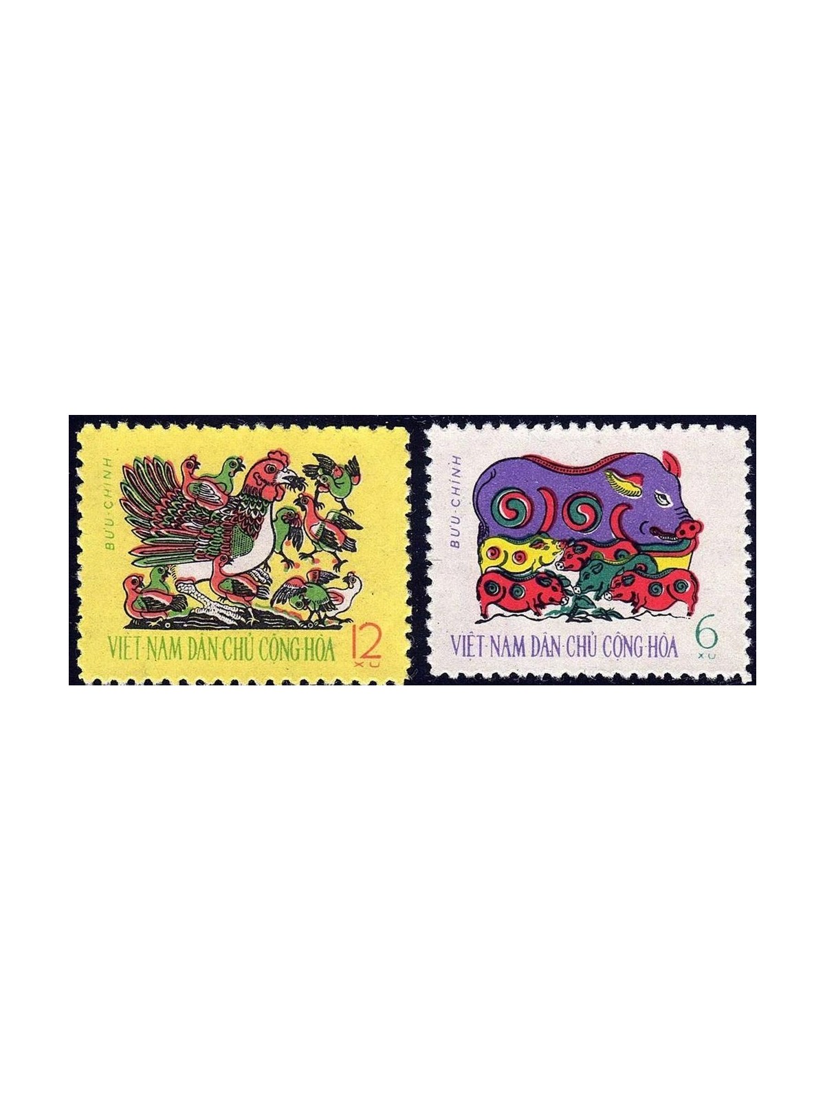 NORTH VIETNAM 1962 Lunar New Year 2v MNH**