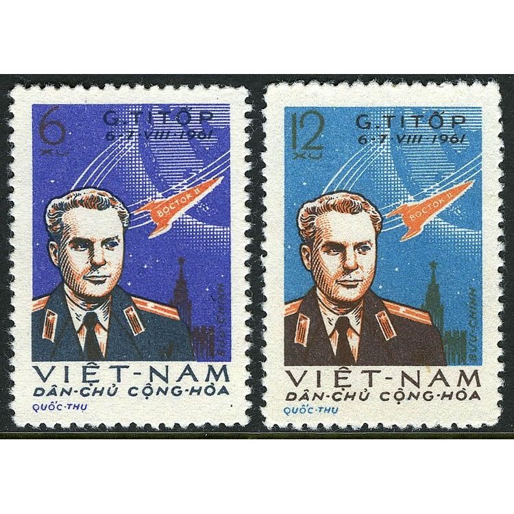 NORTH VIETNAM 1961 German Stepanovic Titov 2v MNH**