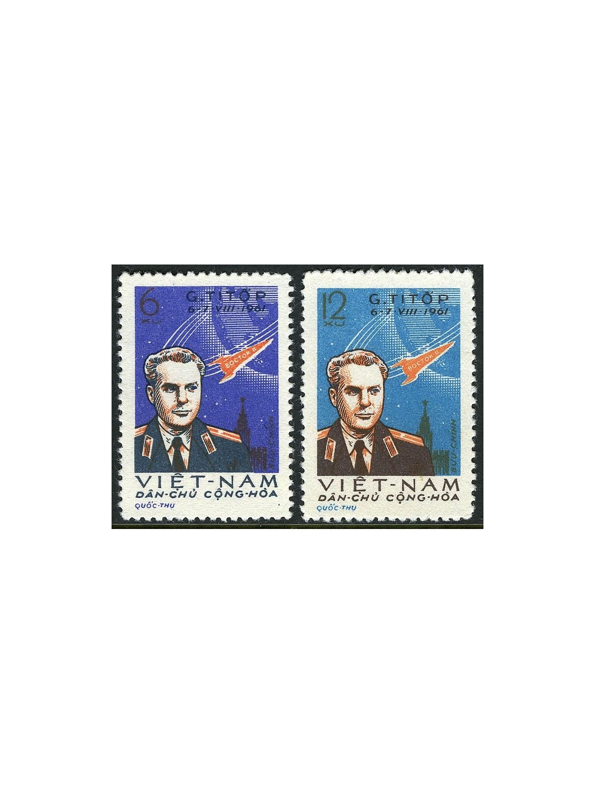 VIETNAM DEL NORD 1961 German Stepanovic Titov 2v MNH**
